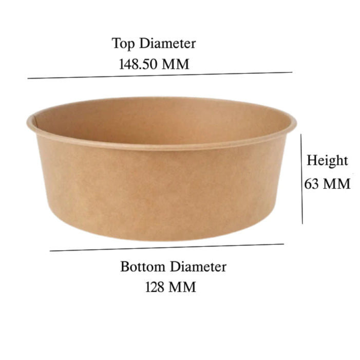 Kraft Bowl 5.5" x 2.5" - With Lid