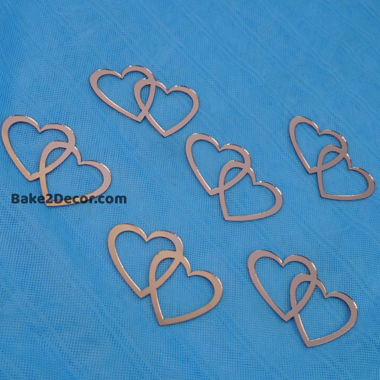 Heart Rose gold Acrylic Cutout - 6 Pieces