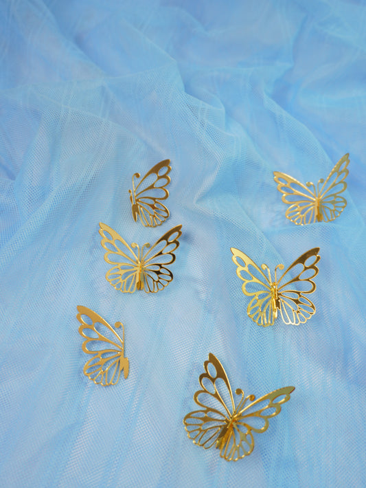 3D Butterfly Cutout Golden - Acrylic - 5 Piece set