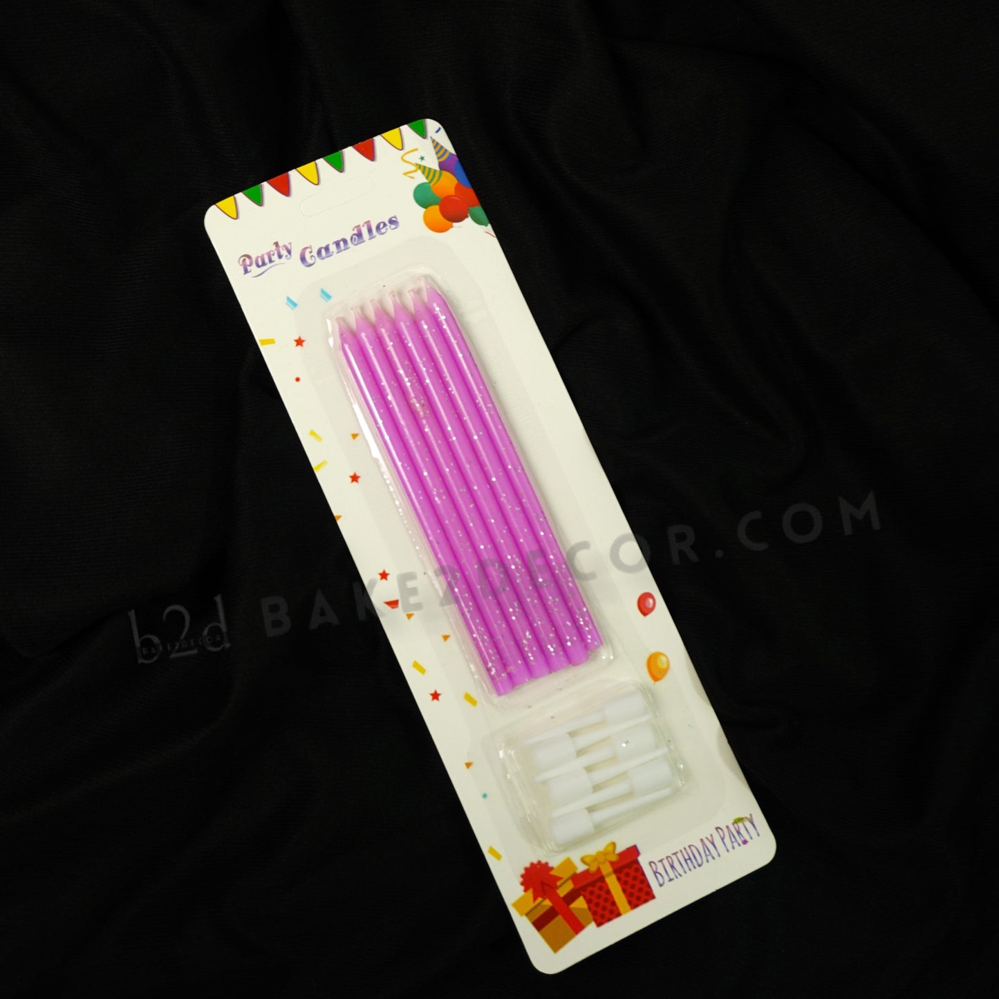 Purple Fancy Candle ( 6 Pcs Set)