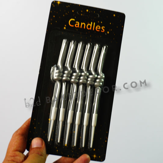 Fancy Candle Silver ( 6 Pcs Set)