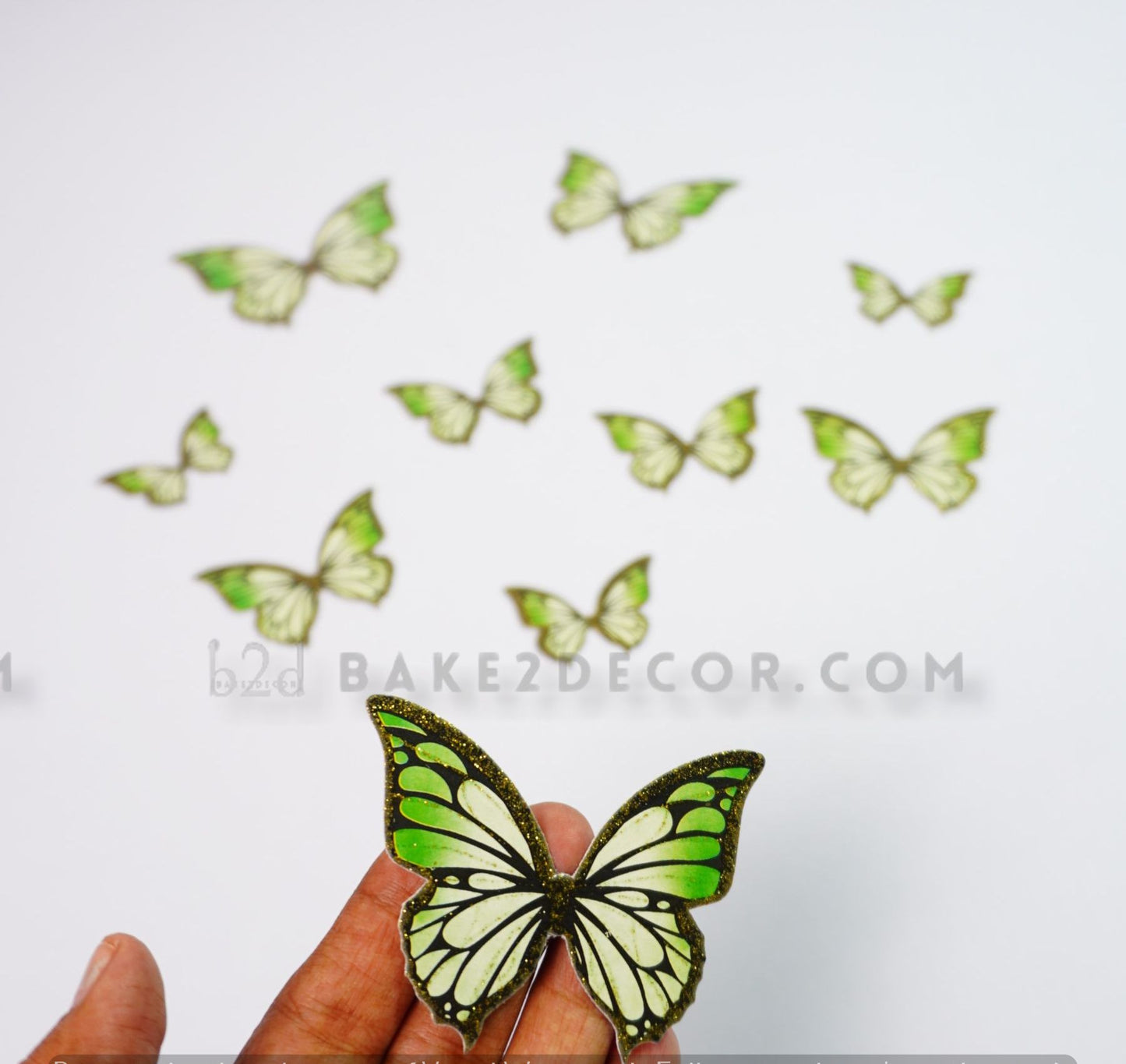 Green Paper Butterfly ( 10 Pcs Set)