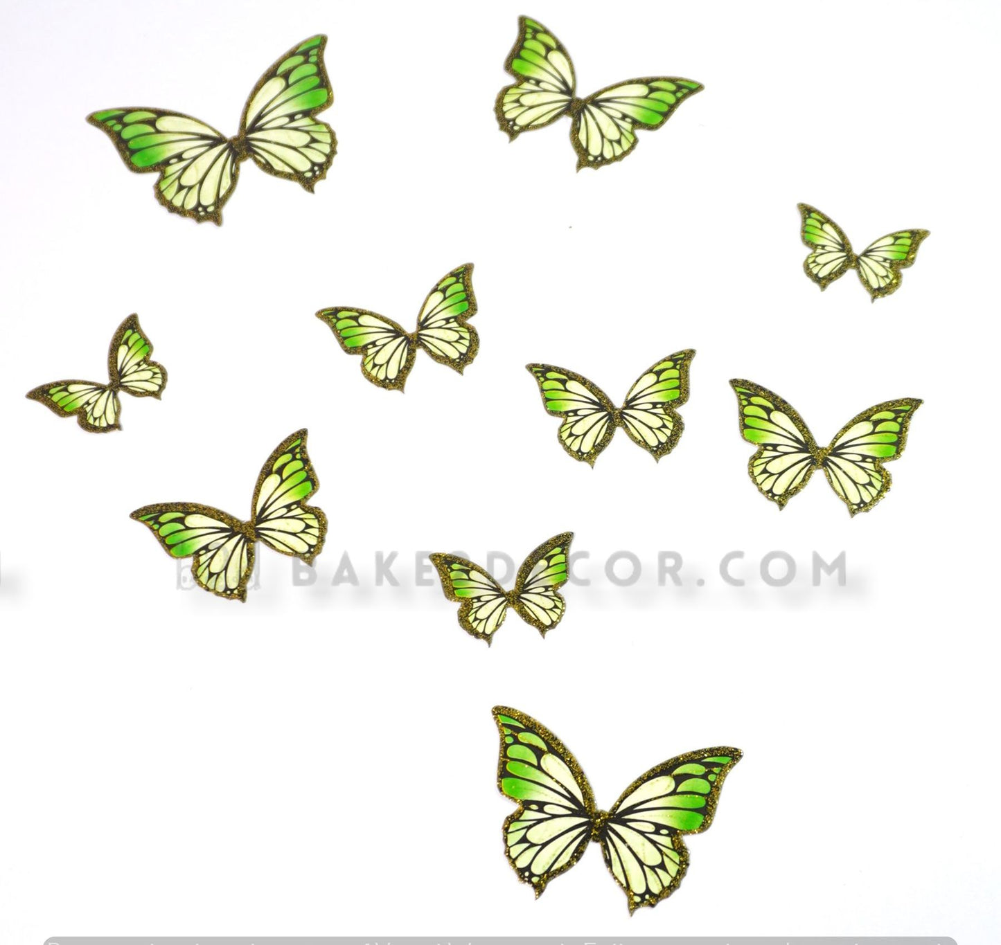 Green Paper Butterfly ( 10 Pcs Set)