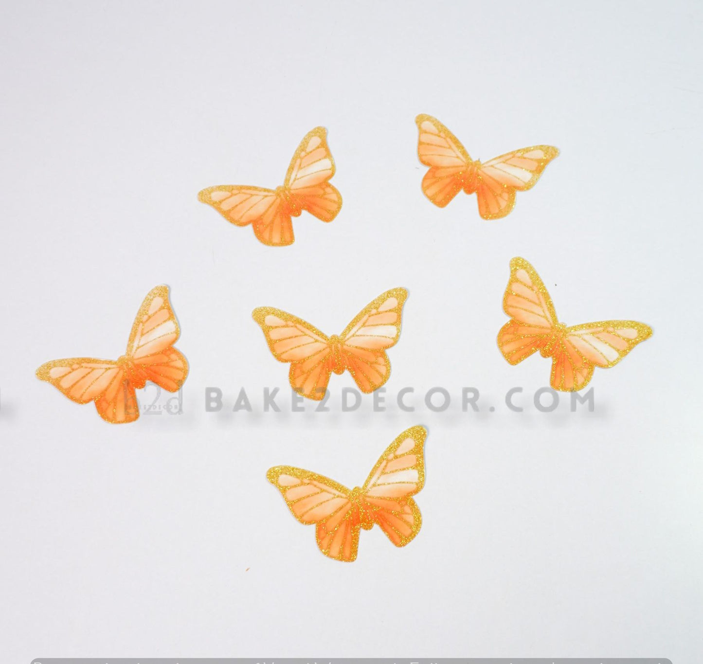 Orange Paper Butterfly (6 Pcs Set)