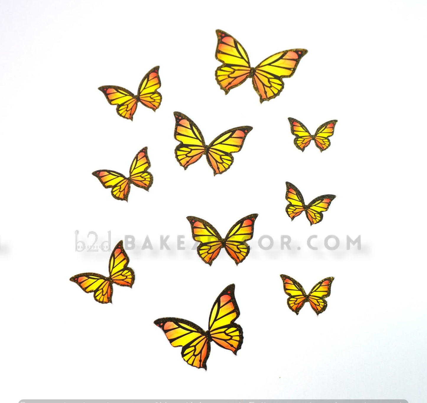 Orange Paper Butterfly (10 Pcs Set)