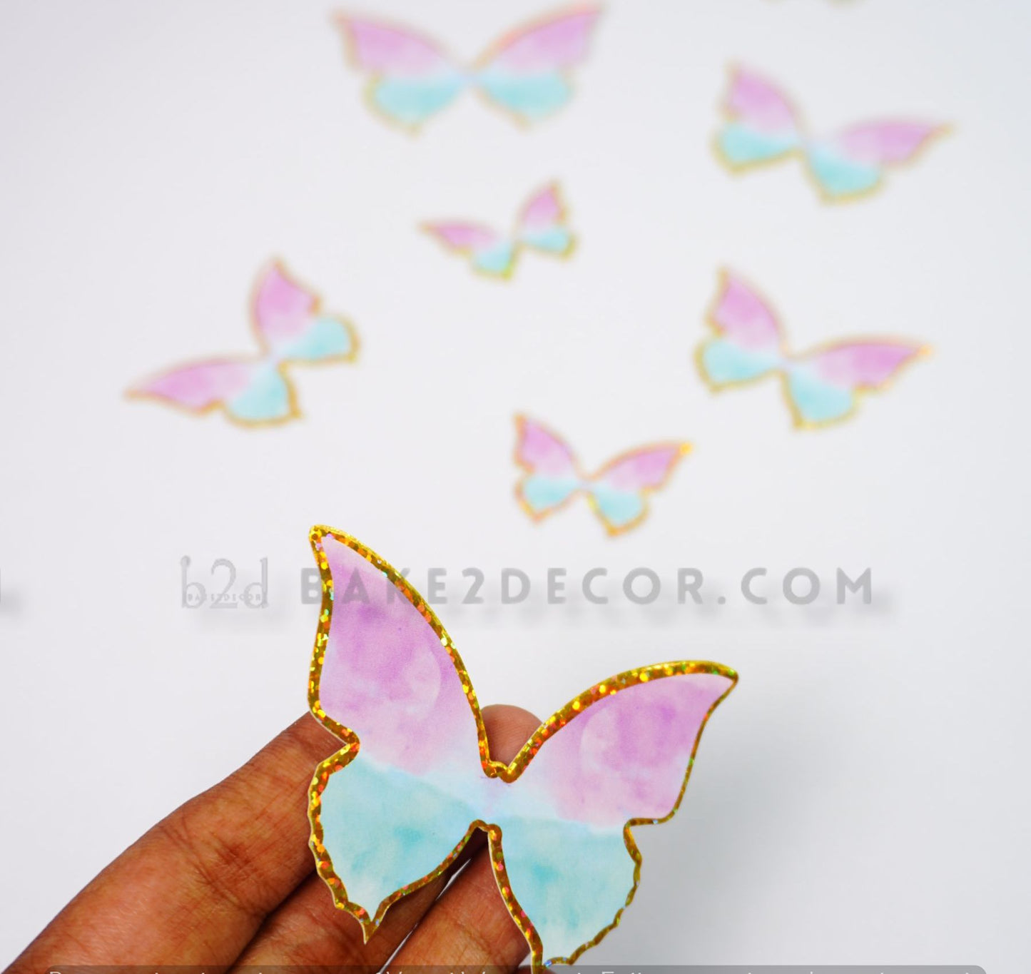 Pink and Blue Paper Butterfly ( 10 Pcs Set)