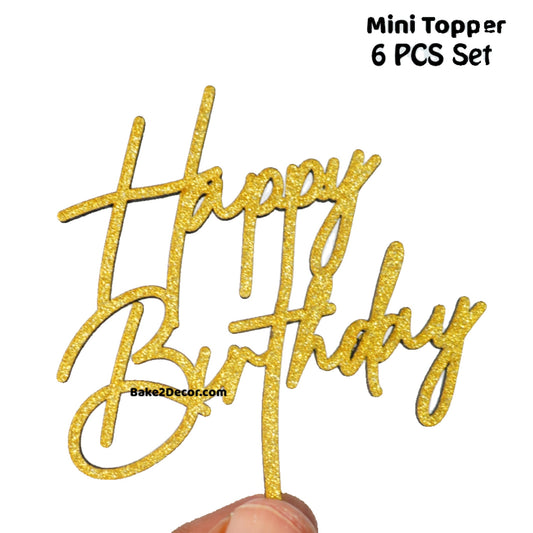 Mini Topper - Happy Birthday (6 Pieces Set) -(MHB13-14)