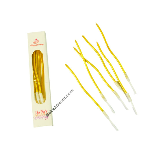 Twisted Gold Color Candle ( 6 Pcs Set)