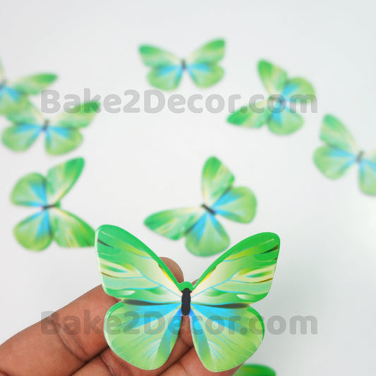 Paper Butterfly Green ( 10 Pcs Set)