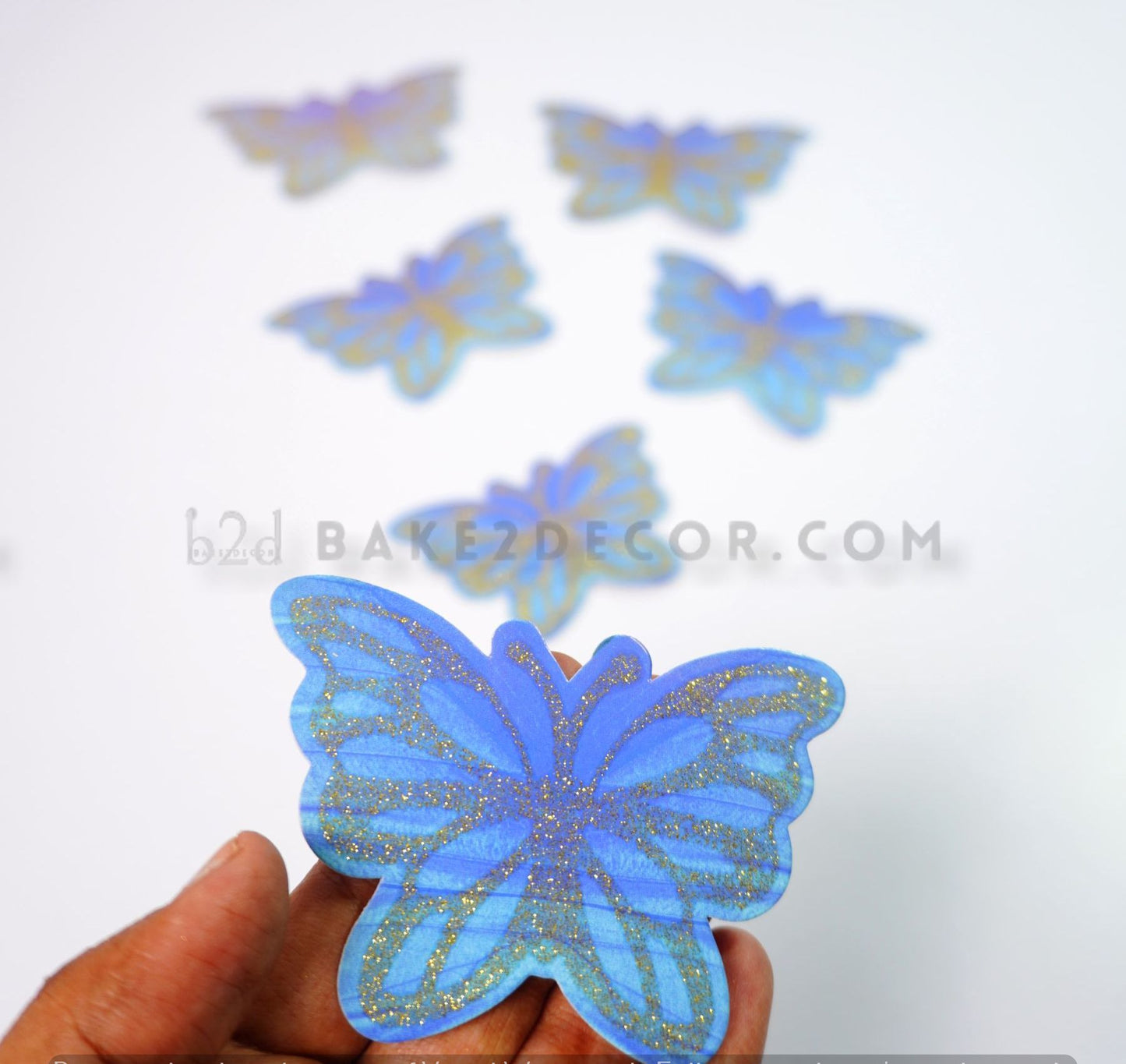 Blue Paper Butterfly ( 6 Pcs Set)