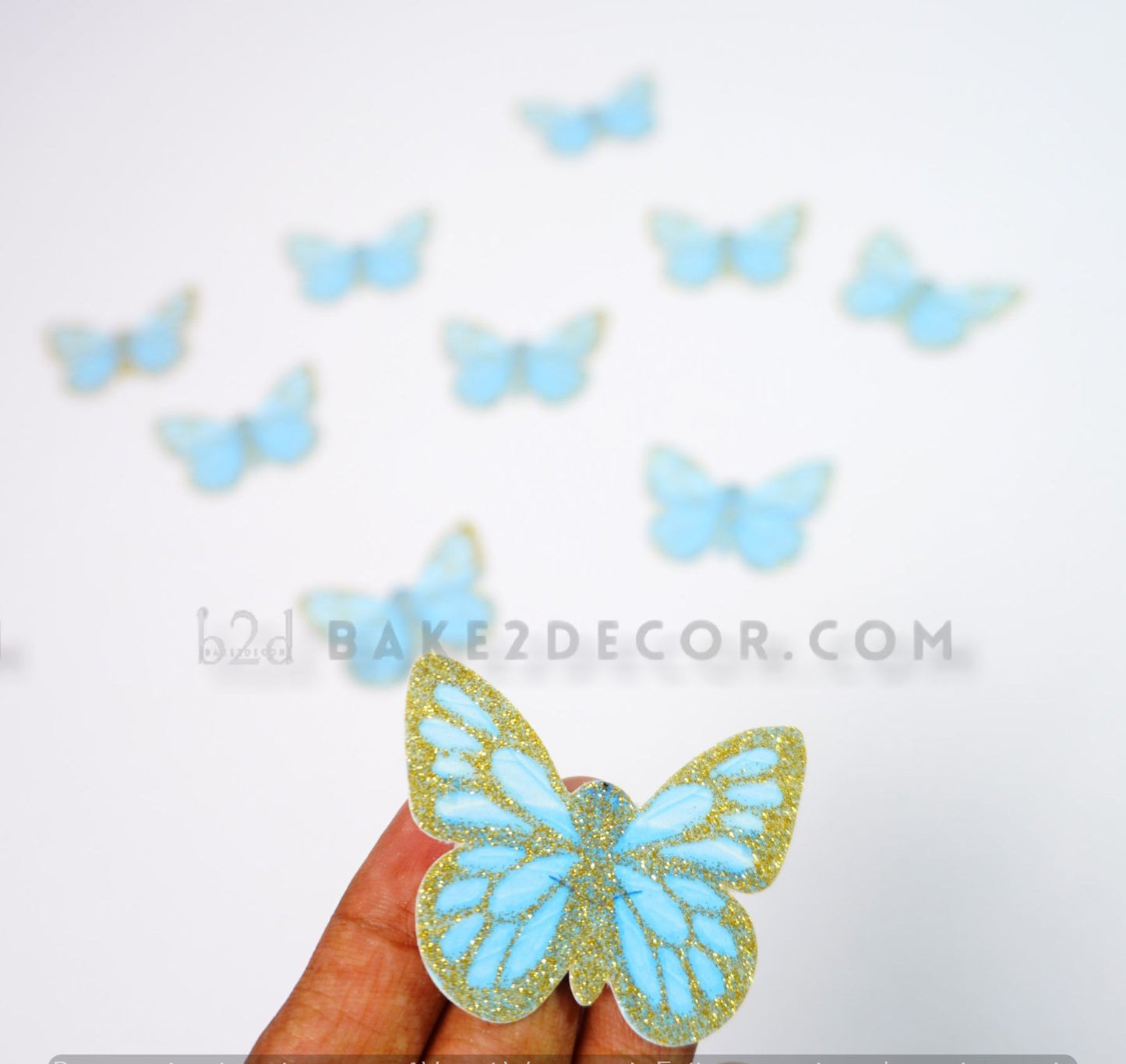 Blue Paper Butterfly ( 10 Pcs Set)