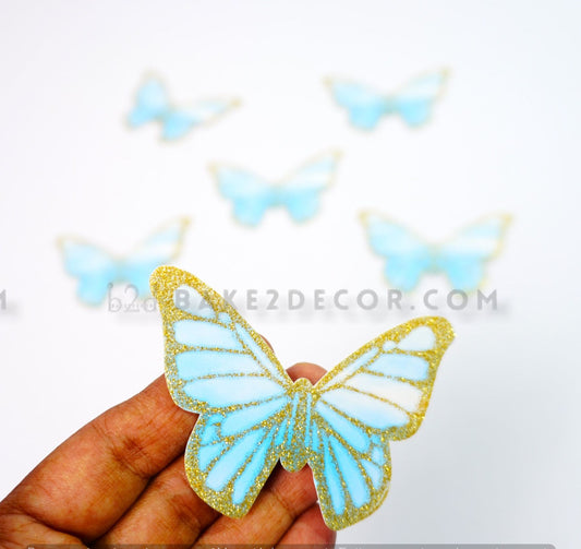 Blue Paper Butterfly ( 6 Pcs Set)