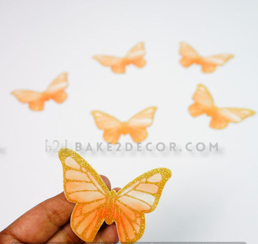 Orange Paper Butterfly (6 Pcs Set)