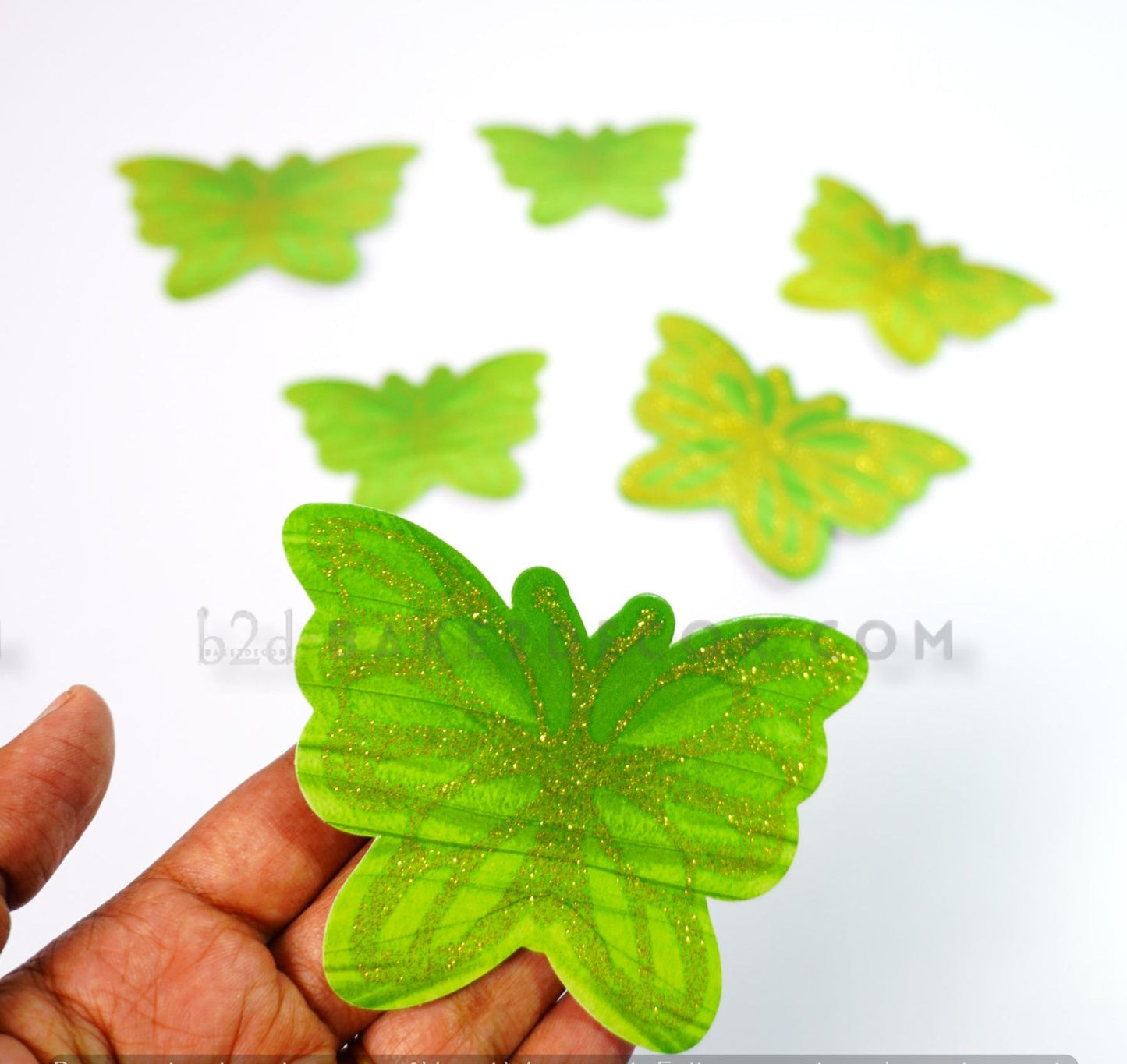 Green Paper Butterfly ( 6 Pieces Set)