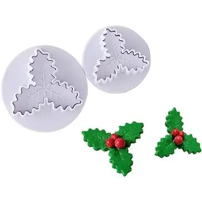 Holly Cherry Leaf 3 Leaf Shape Plunger Cutter