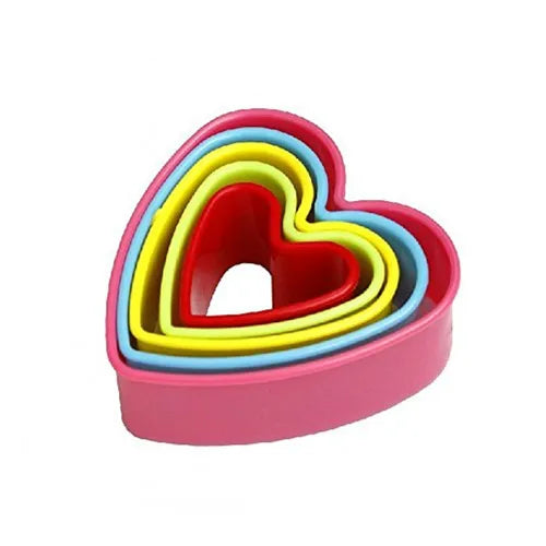 Cookie Cutter Plastic Heart - 6 Pcs Set